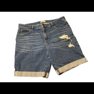 Loft Blue Jean Distressed Shorts